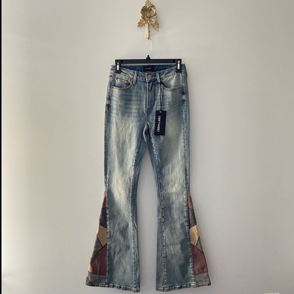 Driftwood Farrah Suede Insert Flare Jeans 26